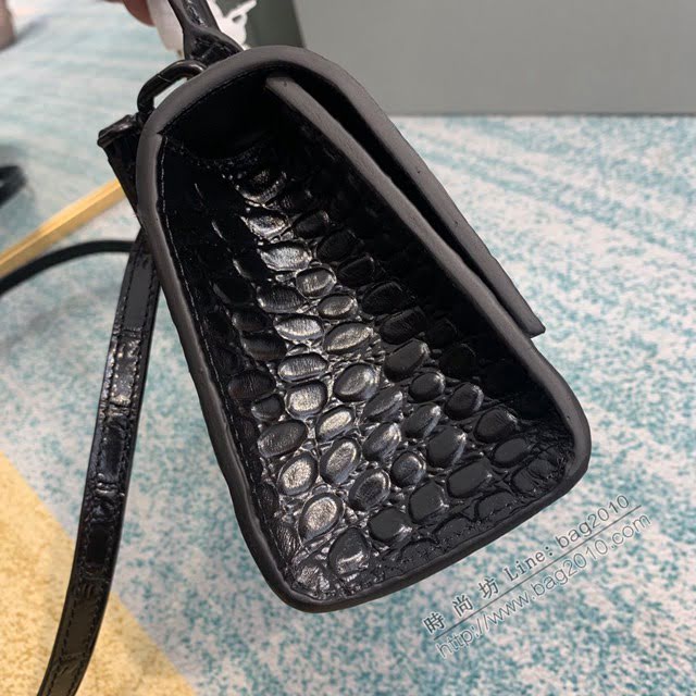 Balenciaga女包 巴黎世家Hourglass沙漏包 BG8896 鱷魚紋牛皮巴黎世家手提包  fyd1430